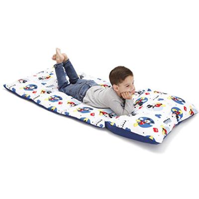 China Disposable Lightweight Soft Cute Cartoon Baby Milestone Blanket Rolled Nap Mat Folding Beach Play Mat With Pillow For Kids for sale