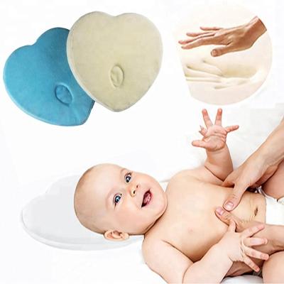 China YM-024 Heart Shape Anti-Static Sleep Organic Flat Head Memory Foam Nursing Baby Newborn Pillow for sale