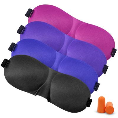 China Wholesale Cotton Anti-puffiness Adjustable Travel 3d Eye Mask With Ear Plugs For Sleeping for sale