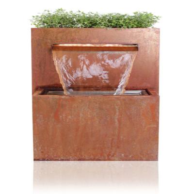 China CLASSIC custom metal fountain and waterfall, corten steel waterscape processing facility, corten steel water features for sale