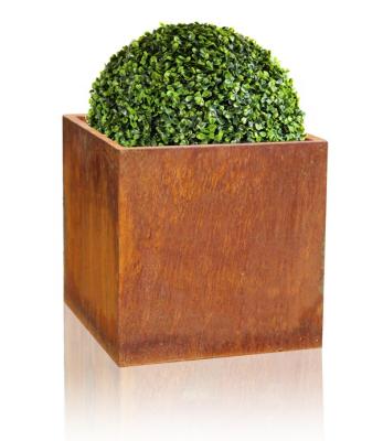 China Modern High Quality Corten Steel Metal Laser Cutting Planter Garden Flower Pot for sale