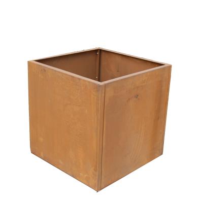 China High quality FLOOR plant pot garden flower pot metal flowerpot for garden weathering steel corten pot for sale