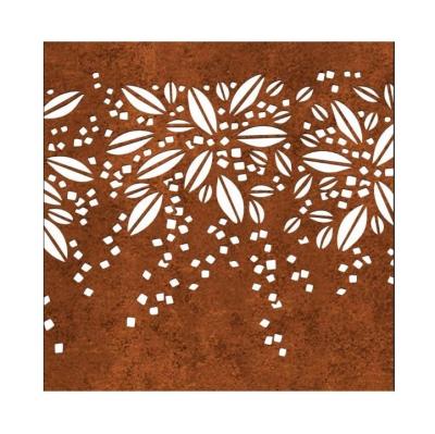 China Modern Design Garden Privacy Art Metal Screens Panels Corten Steel Garden Screen Easily Assembled for sale