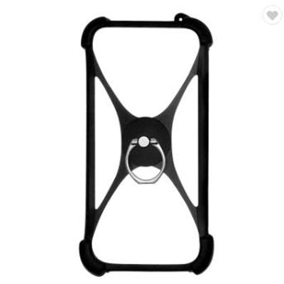 China Universal Shockproof Silicone Phone Case Back with Ring Holder for sale