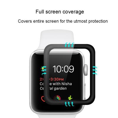 China Full Glue Soft Glass Soft Glass For Apple Watch 44mm For Apple Watch 4 3D Screen Protector For Apple Watch Series 3 42mm Screen Replacement for sale