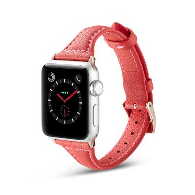 China Fanshion Business Style Strap For Apple Watch Band 45mm For iWatch Strap Genuine Leather Strap For Apple Watch 7/6/5 41/44mm Strap for sale