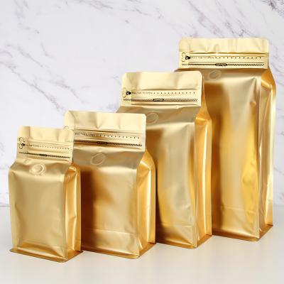 China Wholesale 250g 500g 1kg Food Tea Printing Square Bottom 250g 500g 1kg Matte Coffee Pouches Zipper Aluminum Foil Flat Bottom Bags With Valve for sale