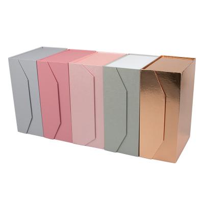 China Large Recyclable Luxury Foldable Black Red Pink Black Red-Pink Clothing Product Custom Paper Gift Box With Lid for sale