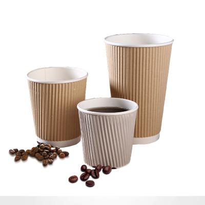 China Disposable Premium Custom Logo Printed Disposable Takeaway Packed Packaging Hot Double Wall Insulated 12Oz Coffee Paper Cups With Lid for sale