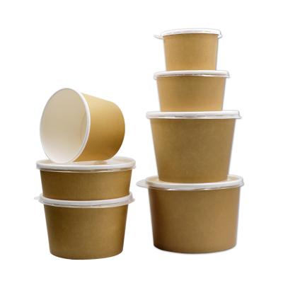 China Other Wholesale Two Color Wrapping Paper Disposable Soup Cup Round Pulp Environmentally Friendly Degradable Lunch Box Takeout Packaging for sale