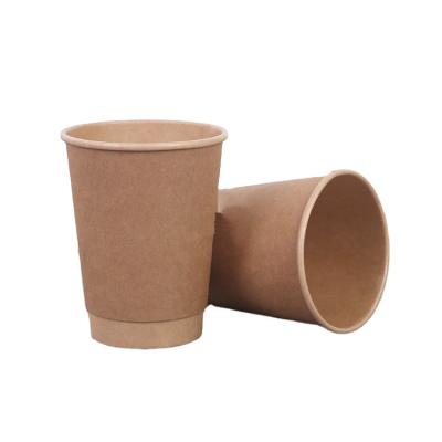 China Other Double-Layer Disposable Hollow Coffee Paper Cup Kraft Paper Cup Double-Layer Heat Insulation Anti-scalding Milk Tea Cup Coffee for sale