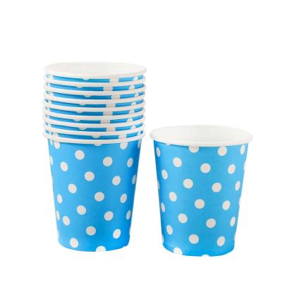 China Other Wholesale Customizable Printable Logo Paper Cup 250ml Birthday Party Color Dot Disposable Paper Cup 9oz Round Paper Cu for sale