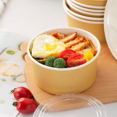 China TUOYU Packaging Paper Soup Bowl Handmade Factory Made Food Container With Disposable Lids Take Away Bowl Soup Paper Cup for sale