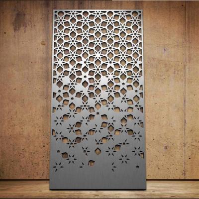 China Outdoor Decorative Plain Weave Laser Cut Garden Privacy Steel Metal Facade Wall Screen Panel for sale