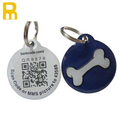 China Viable Personalized Rfid Dog Tag Metal Qr Code ID Pet Tag Offset Printing Pet Tag for Dogs and Cats for sale