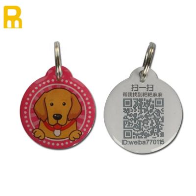 China Custom Unique Logo Qr Code Viable Dog Tag / Different Qr Code Pet Tags Cheap Rfid Pet Tag for sale