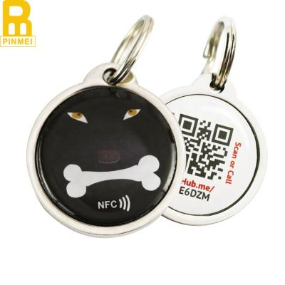 China Cheap Viable NFC Pet Tag Rfid Finds Anti-Lost Funny Dog Tag Collar Pet ID Epoxy Tag for sale