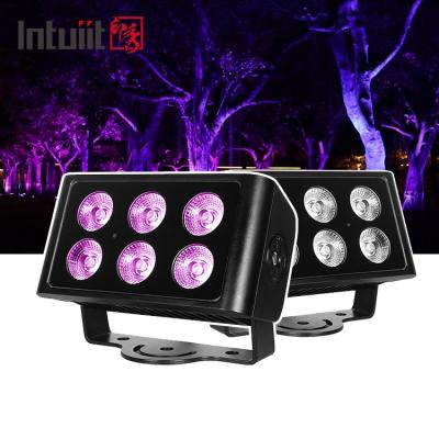 中国 IP65 防水 6x5W RGBW 4 in 1 LED 洪水ライト DMX 制御 飛行機 スポットライト 背景 ステン DJ ディスコステージ照明 販売のため