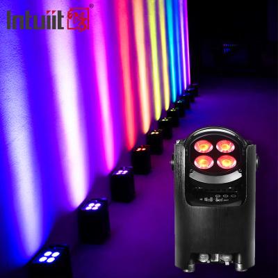 China IP54 Mini Uplights 4X12W Battery Spotlight 4 LEDs Wireless DMX&IR Remote Uplights Disco Club Party Stage Uplight for sale