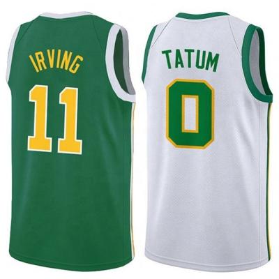 China 2019 High Quality Antibacterial 11 Kyrie Irving 0 Jayson Tatum Custom Uniforms Basketball Tank Tops for sale