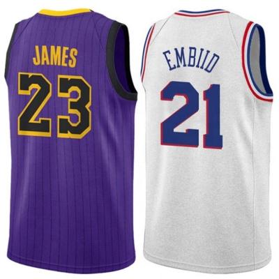 China 2019 New Hot Sale Mens 21 Antibacterial Joel Embiid 3 Dwyane Wade 23 James Basketball Custom Made Jersey for sale