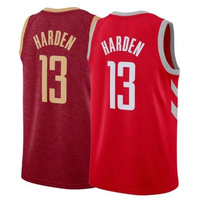 China The #13 of 18-19 James Harden Red Embroidery Antibacterial Men's Basketball Jersey/Uniform for sale