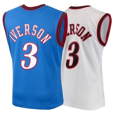 China Customized Antibacterial 2019 Latest Design Basketball Shorts Stitched #3 Allen Iverson Basketball Jersey for sale