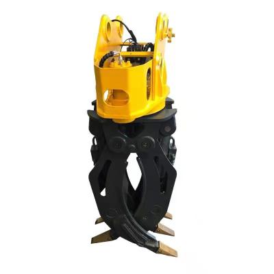 China Crawler Excavator Wood Grapple Shear Excavator Hydraulic Tree Chainsaw With Grapple For ZX200 Excavator for sale