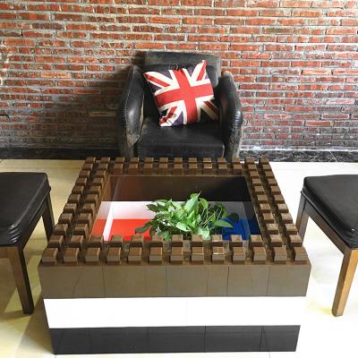 China Modern / Consize Modern Diy Coffee Furniture Living Room Plastic Glass Set Home Dining Table for sale