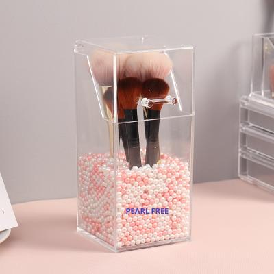 China Top High Quality Clear Makeup Brush Barrel Make Up Clear COblocks Makeup Brush Organizer Kit Storage Case Acrylic for sale