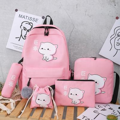 China Lovely Anti-theft Cartoon Printing 3 Pcs Lightweight Cost-Effective Schoolbag Set Kids Shoulder Bag Fashion Bookbag Handbag For Girls Teens for sale