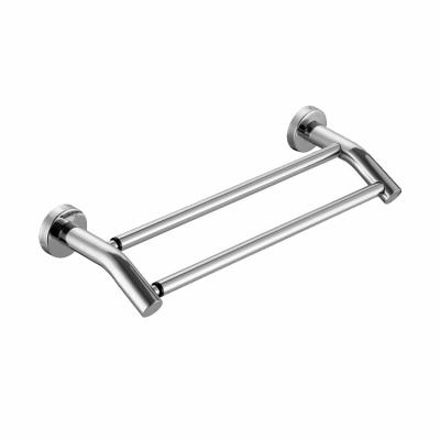 China OEM/ODM Modern High Quality Stainless Steel Adjustable Single Layer Towel Rack With 2 Bars Hanger for sale