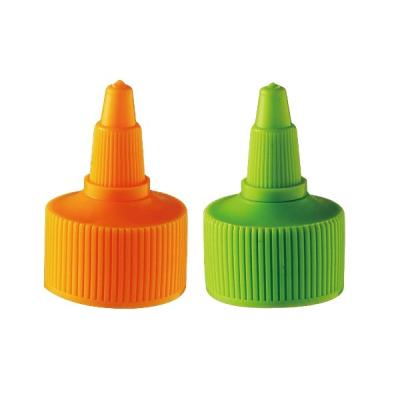 China Non Spill 28/410 Plastic Caps Nozzle Plastic Twist Cap Brush Plastic Dropper Cap for sale