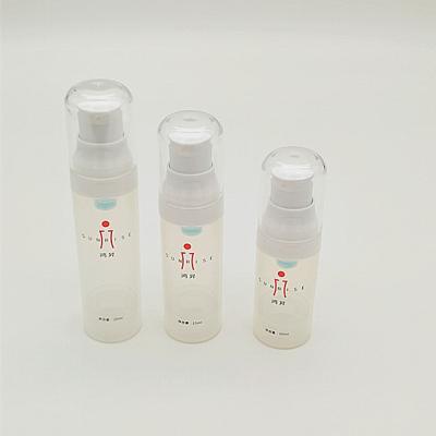 China Cosmetic Airless Cosmetic Bottle Set Transparent 10ML 15ML 20ML for sale