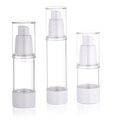 China Non Refillable White Airless Pump Bottle 20ml 30ml 50ml For Skin Care for sale