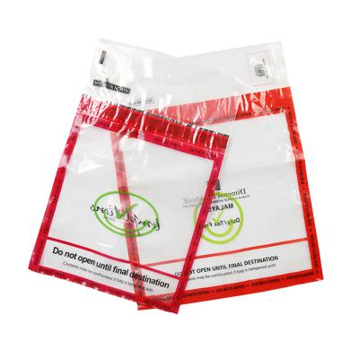 China Customsecurity Recyclable With Unique Serial Numbers Tamper Evident Security Pouchag Seal Cash Plastic Security Document Bag Tamper Proof for sale