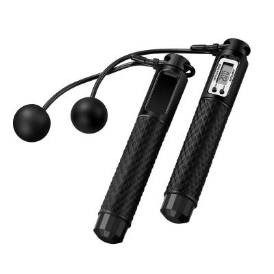 China Adjustable Length Black Digital Jump Rope Cordless Jump Rope With Counter for sale