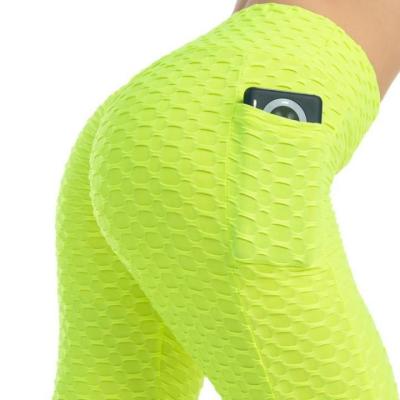 China Breathable Hot Sexy Bubble Butt Jacquard Gaiters Yoga Lifting Pants For Gym Sports for sale