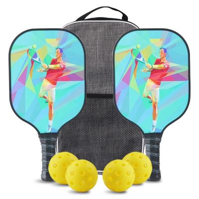 China Durable and Portable Pickleball Paddles Pickleball Racket Set of 2 Rackets Compound Honeycomb Core Pickleball with 4 Balls and Portable Carry Bag for sale