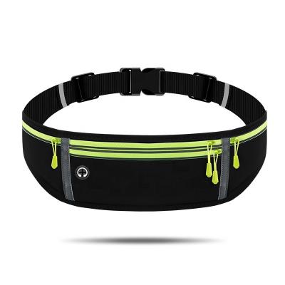 China Water Proof Custom Black Nylon Waterproof Sport Fanny Pack Running Belt Waist Bag for sale