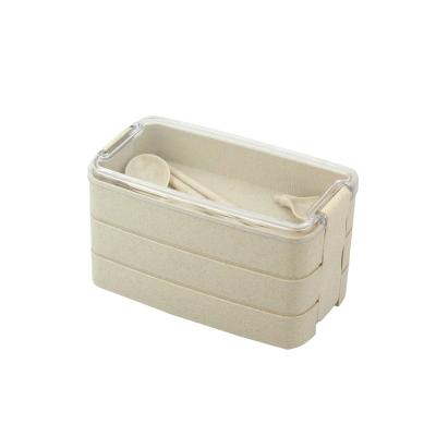 China 3 Layers Eco Friendly Microwavable Japanese Bento Lunch Box Wheat Straw Lunch Box for sale