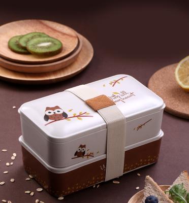 China Environmentally Friendly Lunch Box Two Layers Lunch Box Food Containers Microwave Safe Food Containers for sale