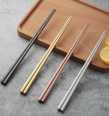 China Sustainable Korean Customized Gold Plated Metal Chopsticks 304 Stainless Steel Chopsticks for sale