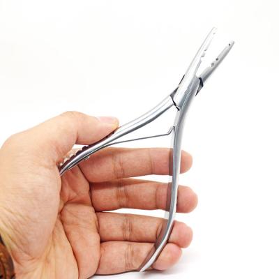 China Micro Pans Silver Hair Extension Tool Stainless Steel Microring Opener Tool For Hair Extension Removal Pliers for sale