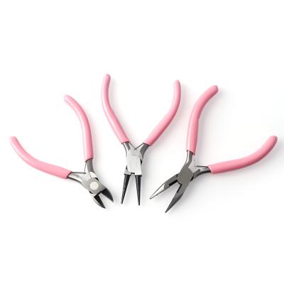 China Other Pink Stainless Steel Pliers Set Mini Jewelry Making Wire Looping 3PCS for sale