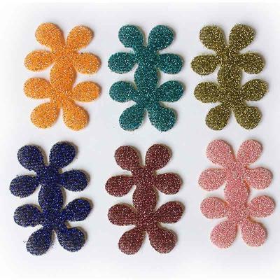 China Bright Flower Shaped Hair Fringe Sticker Hook And Loop Hair Pad for sale