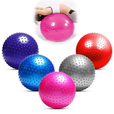 China 2021 Hot Selling Spike Gym Yoga Ball Massager Logo Anti Burst Fitness Yoga Ball Custom Wholesale Amazon Balance Exercise Round for sale