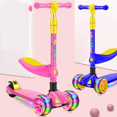 China Wholesale Eco-friendly Material High Quality Adjustable Height Adjustable Child Jump Seat Instant Three-Wheel Scooter with Music Wheels for sale