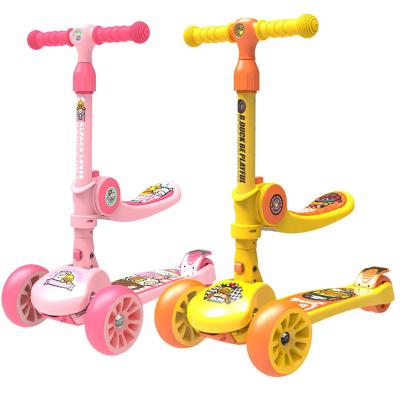 China 1-3-6 Years Old Little Cute Yellow Duck Pattern Children Material Cartoon Eco-friendly Two-in-one Folding Scooter for sale