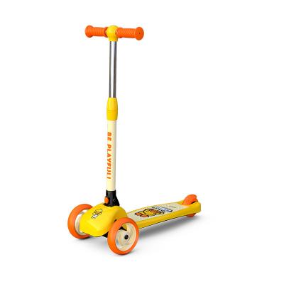 China Eco-friendly Material Cartoon Small Oriole Cute Pattern Children 1-3-6 Year Old Roll Off Single Foot Scooter for sale